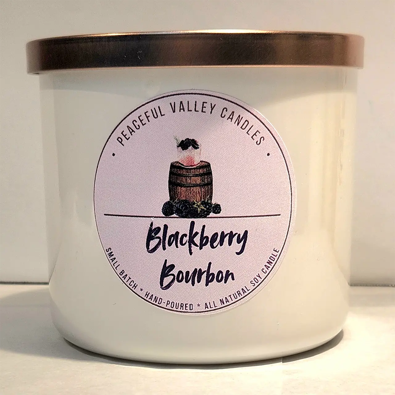 Blackberry Bourbon candle by Peaceful Valley Candle Co.